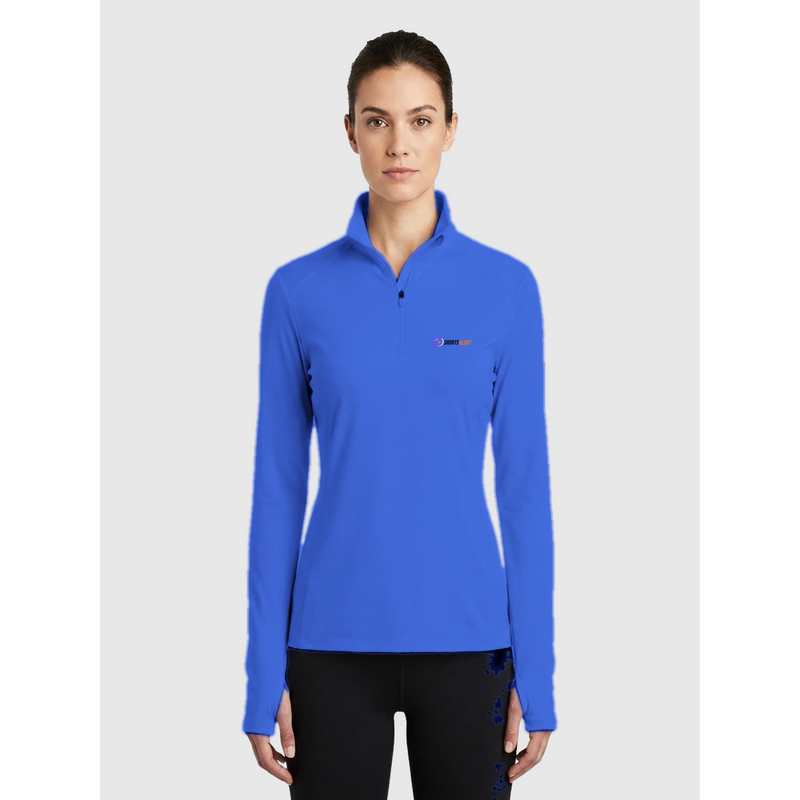 Women's Sport-Wick Stretch 1/4-Zip Pullover | Sport-Tek LST850 | Shortsology Logo