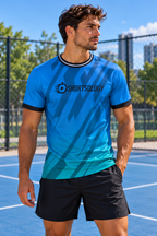 Men's Athletic T-Shirt | Chicago Fire version 2 (CAA-03)  | Shortsology Logo with Icon Emblem