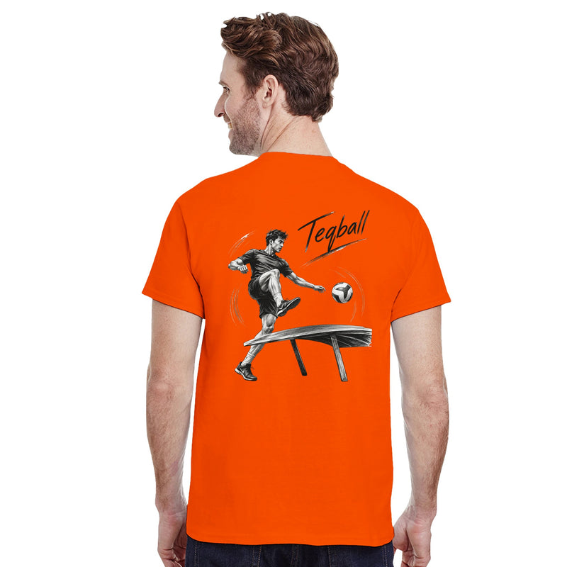 Heavyweight Unisex Crewneck T-shirt | Gildan® | Shortsology Logo | Charcoal Graphic of TEQball
